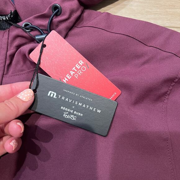TRAVIS MATHEW Men's Sport Mode Hoodie Size L In Mauve Wine - Picture 12 of 14